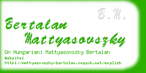 bertalan mattyasovszky business card